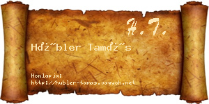 Hübler Tamás névjegykártya